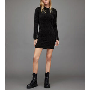 AllSaints 'Sparkle' Black Long Sleeve Dress Size M